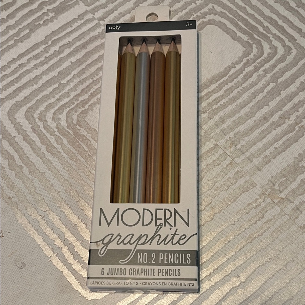 Ooly Modern Graphite No.2 Jumbo Pencils – Metallic Gold & Silver Set